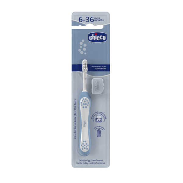 Chicco Escova Primeiros Dentes Azul 6-36M